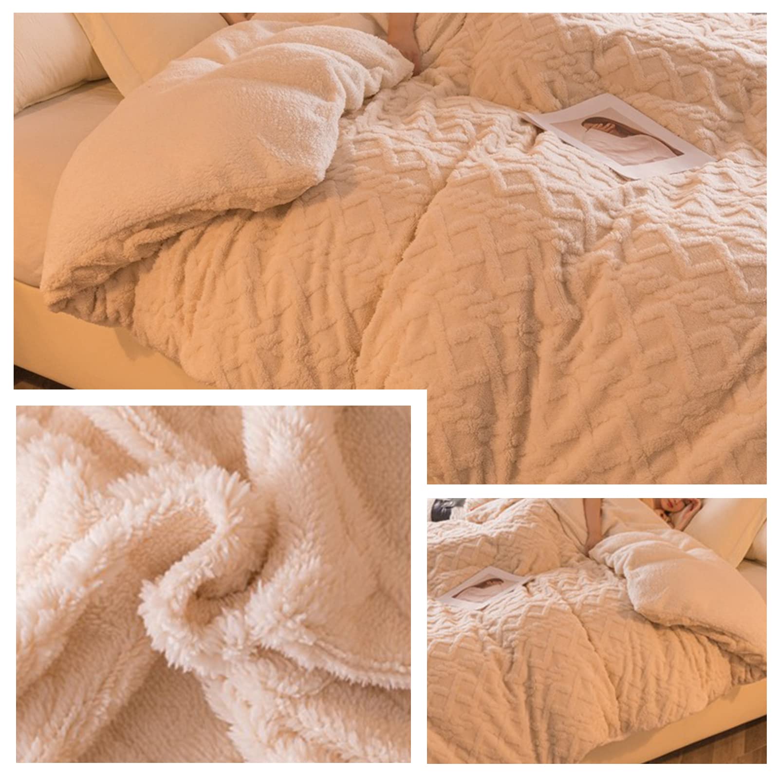 Ergocar Flauschige Kuscheldecke, Sofadecke Doppelgesicht Dicke Decke, Dicke Warme Sherpa Fleece Plüsch Decken, Kunstpelz Fleece Sherpa Wolldecke für Couch, Stuhl und Bett