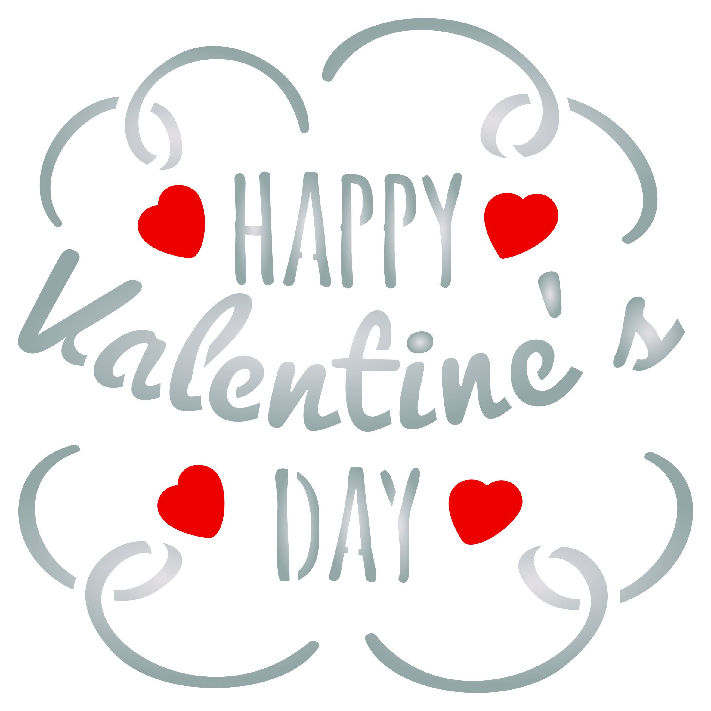 Pochoirs pour murs Saint Valentin Happy Day pour créer des cadeaux DIY