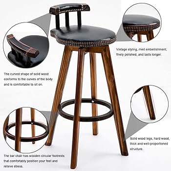 USA バースツール Amazon｜背もたれとフットレストの73cmのバーのスツール - 360