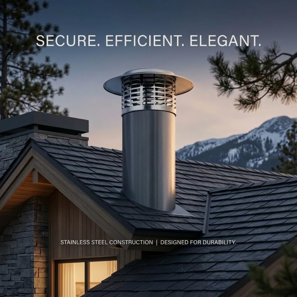 Tapa Chimenea Inoxidable 304 Protección Contra Aves, Extractor de Humos