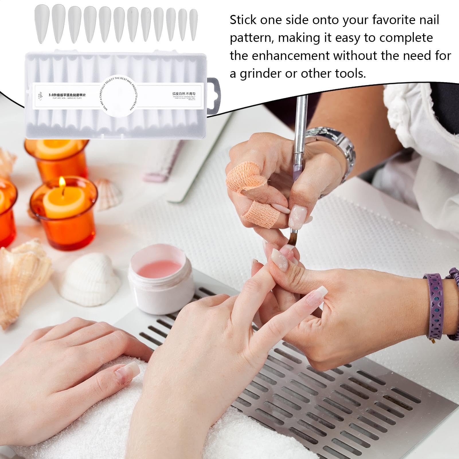 Puntas de acrílico, puntas de uñas para uñas acrílicas, 240 piezas de