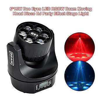 ムービングLED 6台セット 舞台照明 レーザー 6アイズレーザームービングヘッドライトレッドファットビーム