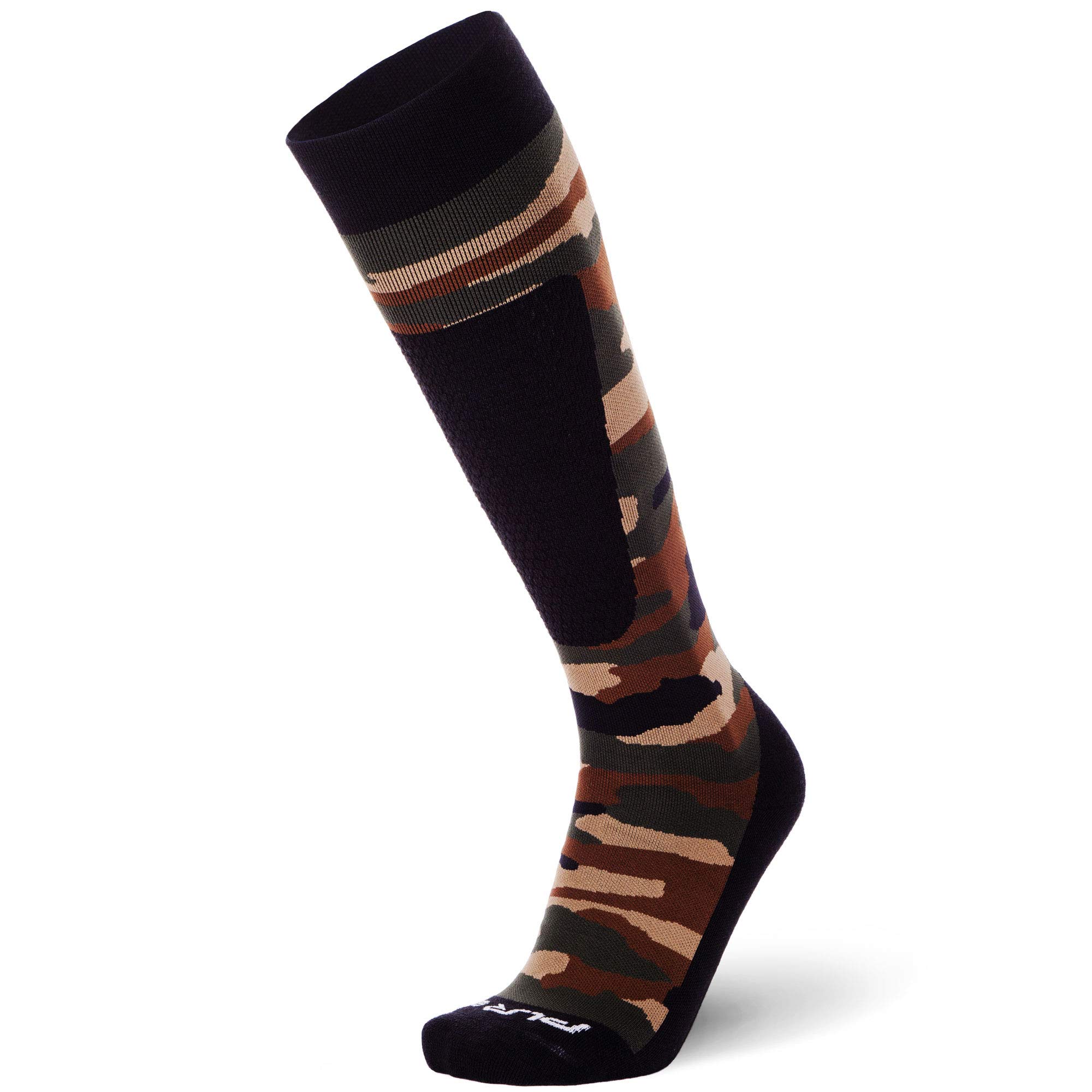 Midweight Camo Snowboard Socks – Merino Wool Winter Cold Weather OTC Ski Sock – Great for Snowboarding, Skiing, Snow Shoeing, Outdoors (L, Army Green)