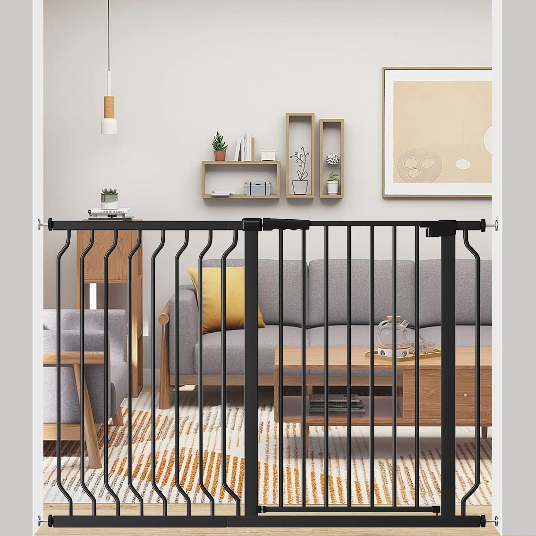 ALLAIBB Black 40.55" Extra Tall Wide Baby Gate Pressure
