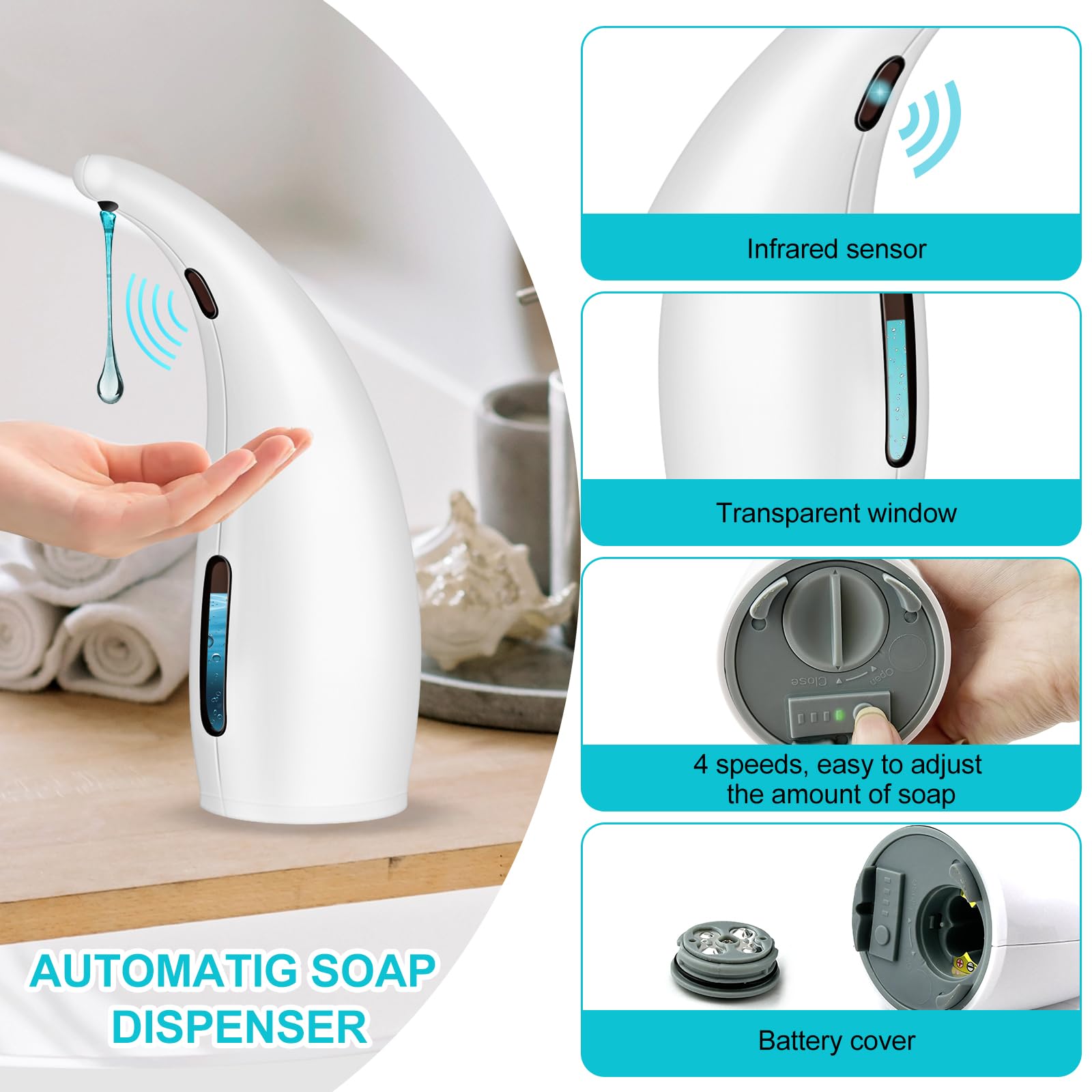 UH RX5T Sensor-Desinfektionsspender, Touchless, Kunststoff