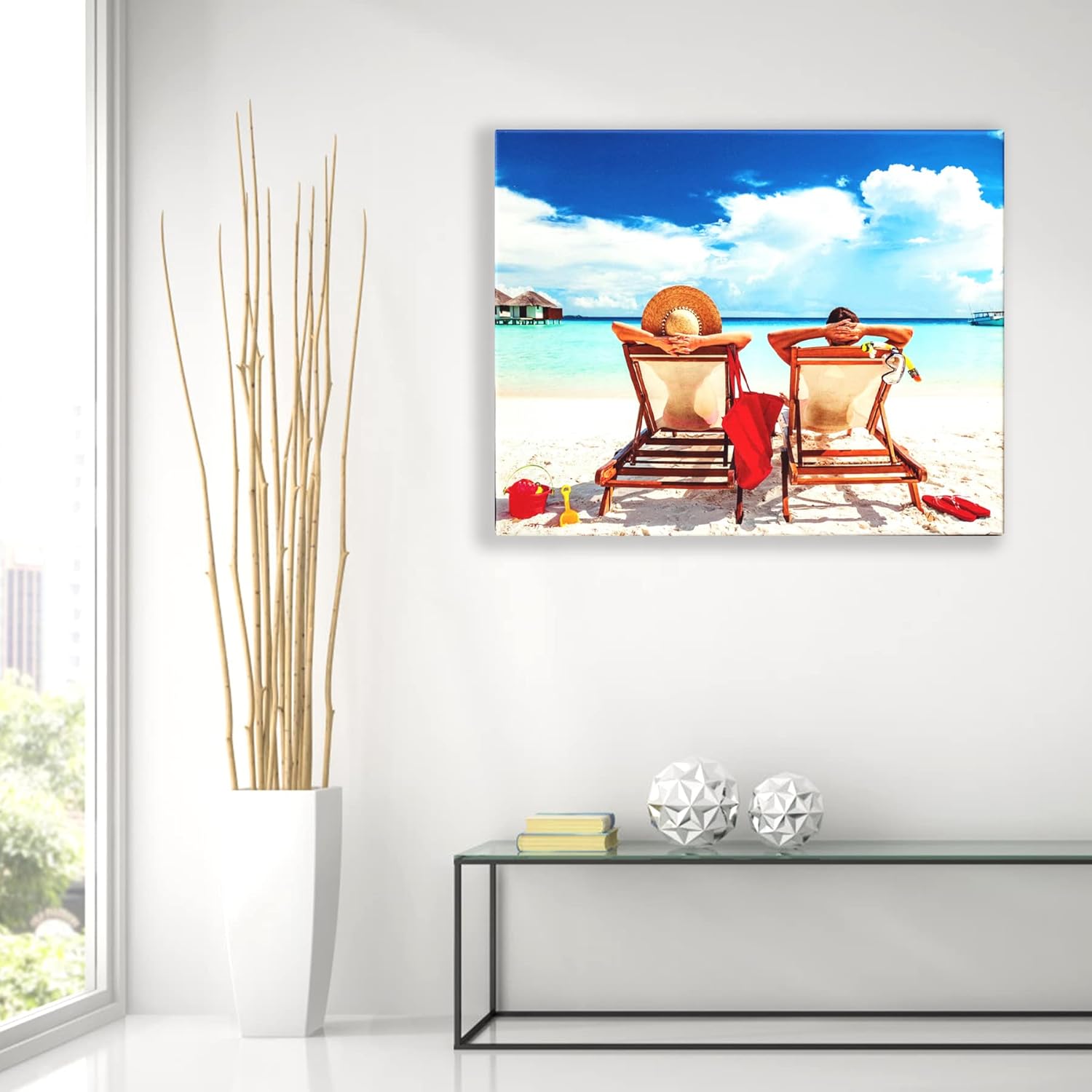 Personalized Pictures to Canvas for Wall 20x16 inches, Custom Prints with Your Photos Family/Pet/Kid/Lovers, Frame, 20x16in