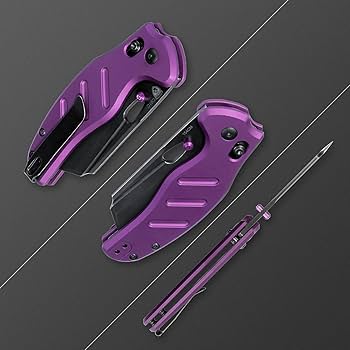 いちごF4 Kizer Mini Bulldog Knife Blue/Purple Ti Black Matte DLC