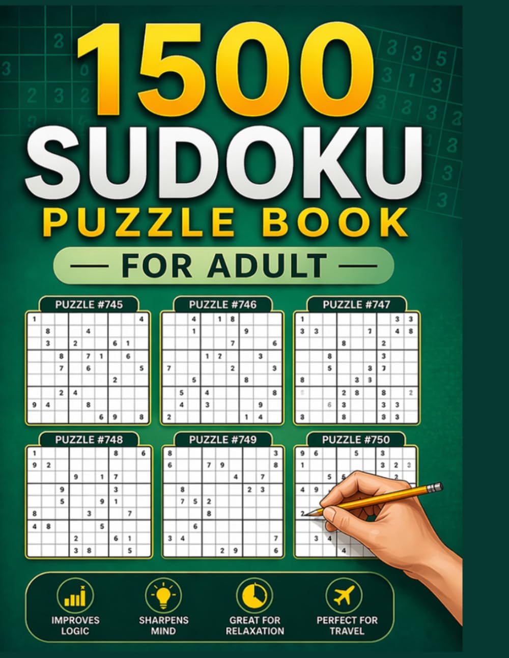 Ultimate Large Print Sudoku Puzzle Book for Adults: 1500 Easy, Medium & Hard Puzzles in 500 Pages