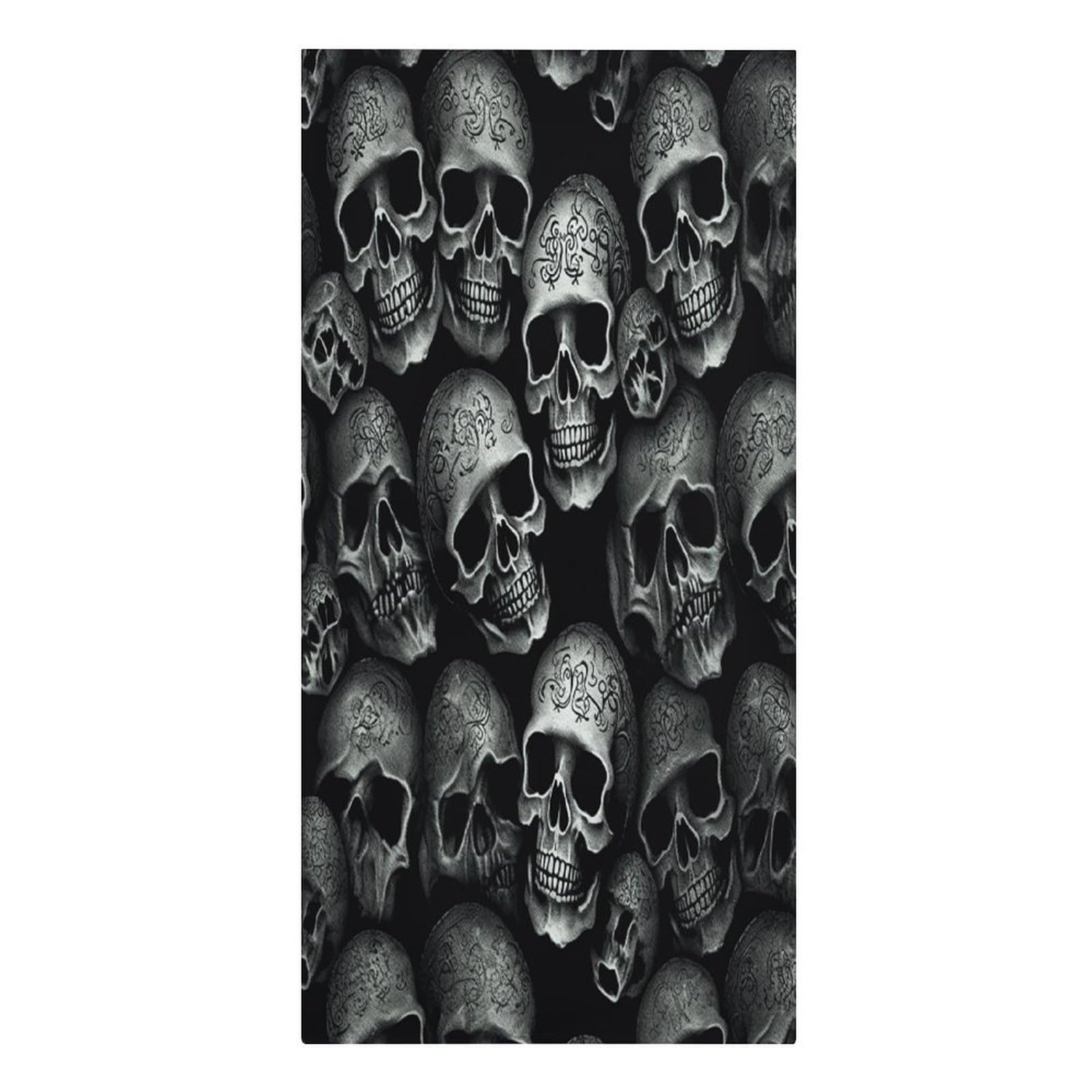 VstaDank Black Skull Beach Towel Vacation Essentials Sand Free Soft Quick Dry Swim Towels 61"x30" Modern Extra Large Towels Lightweight Microfiber Beach Towel for Swimming Pool