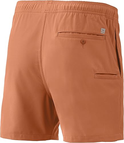 Miniatura 15 de HUK Pantalones cortos de pesca y natación Playa de secado rápido para hombre + UPF 30 Key Lime - 6",Trenza - 6",Rosa cebada - 17",Resplandor azul