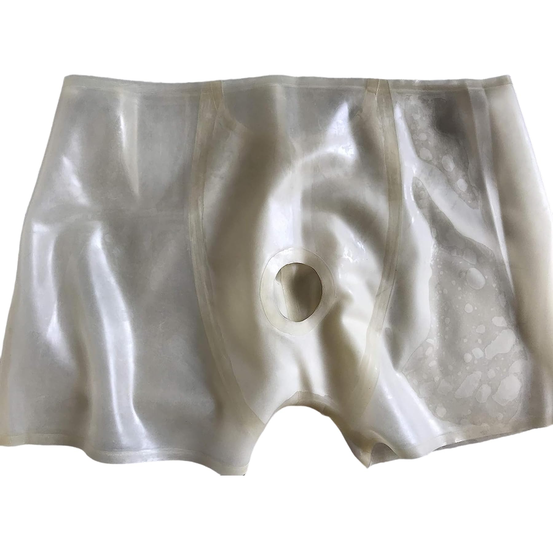 MFMYEE Hommes Transparent Fait à la Main Épaissir Latex Fétiche Exotique sous-vêtements Hommes Slips Shorts