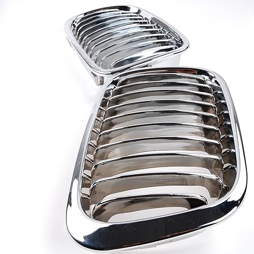 Miniatura 4 de ANZIO Capó Delantero Riñón LH RH Parrilla Rejilla Reemplazo OEM Para 1998-2001 BMW E46 4 Puerta Sedan 320i 323i 325i 328i 330i - Cromo