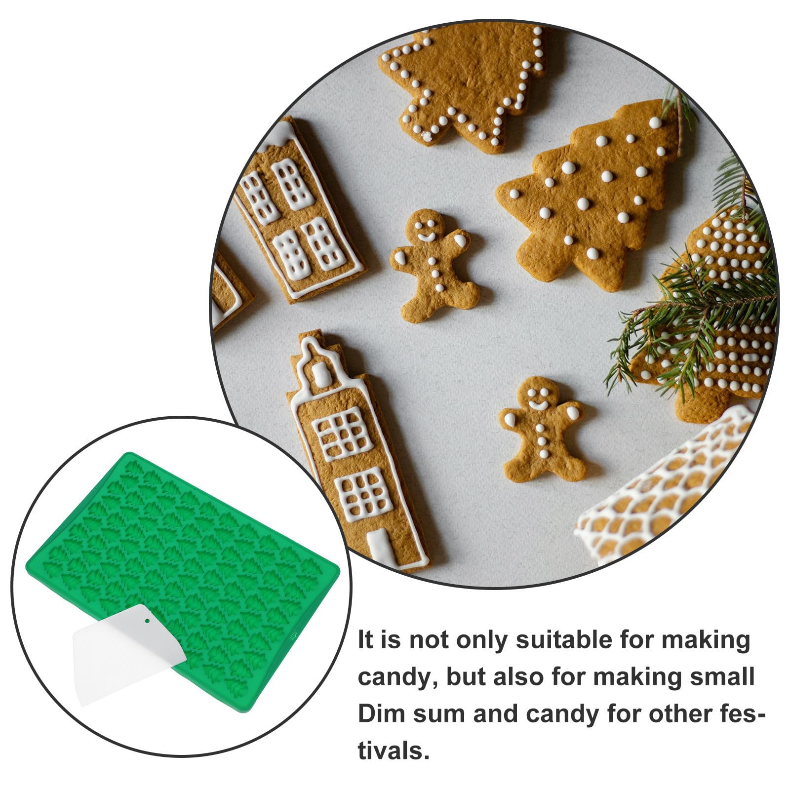 TOYANDONA 5 Ensembles Moule à Biscuits de Noël en Silicone 100 Cases avec