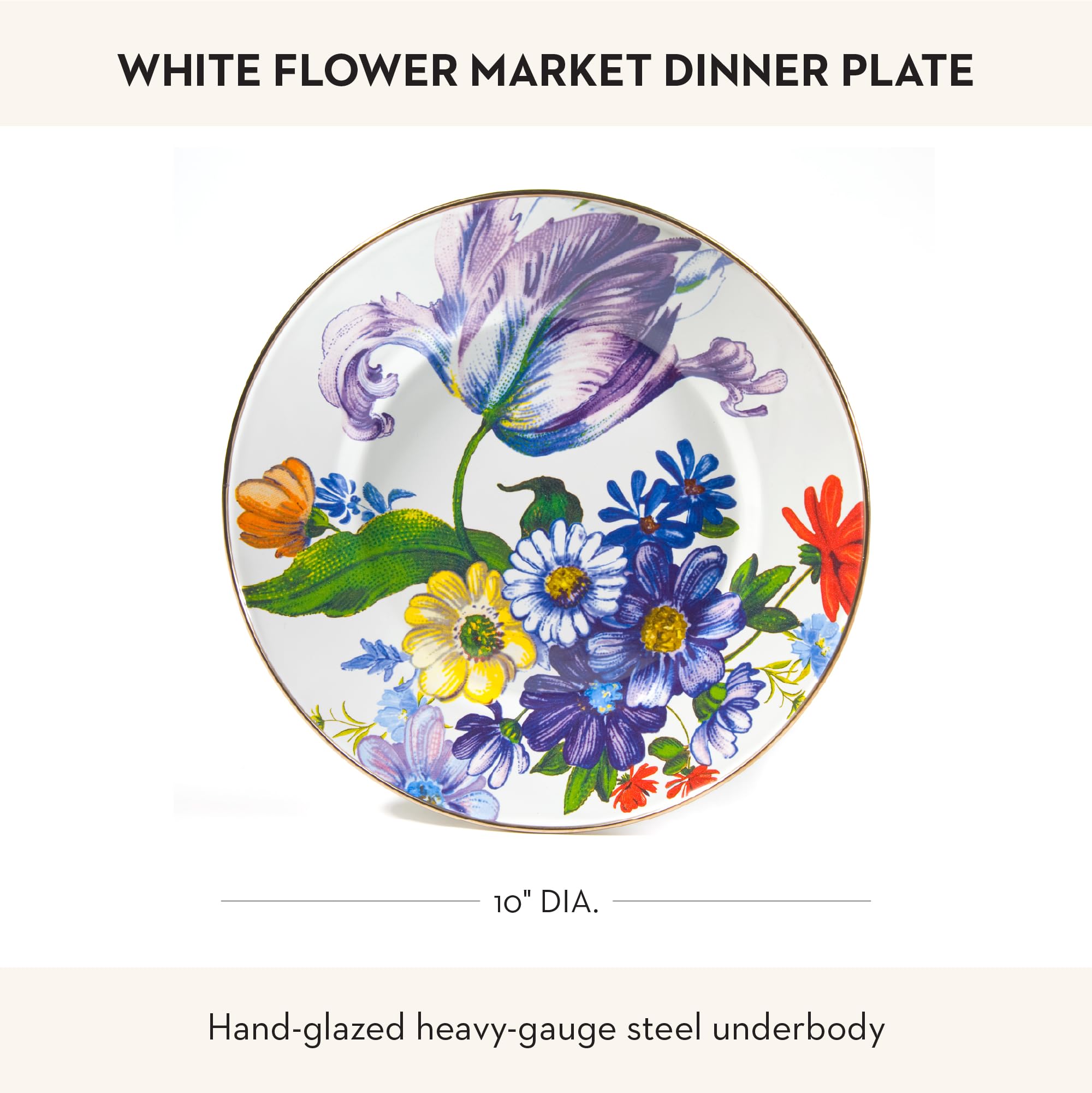 Amazon.com | MACKENZIE-CHILDS Enamel Dinner Plate, Decorative