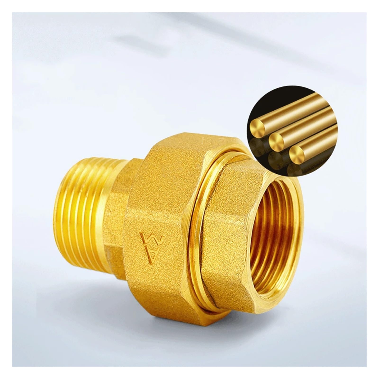 H59 Brass 1/2" 3/4" 1" 2" BSPP Female To Male Thread Pipe Fitting Thickening Union Joint Water Gas Coupler Connector(1-1/2")