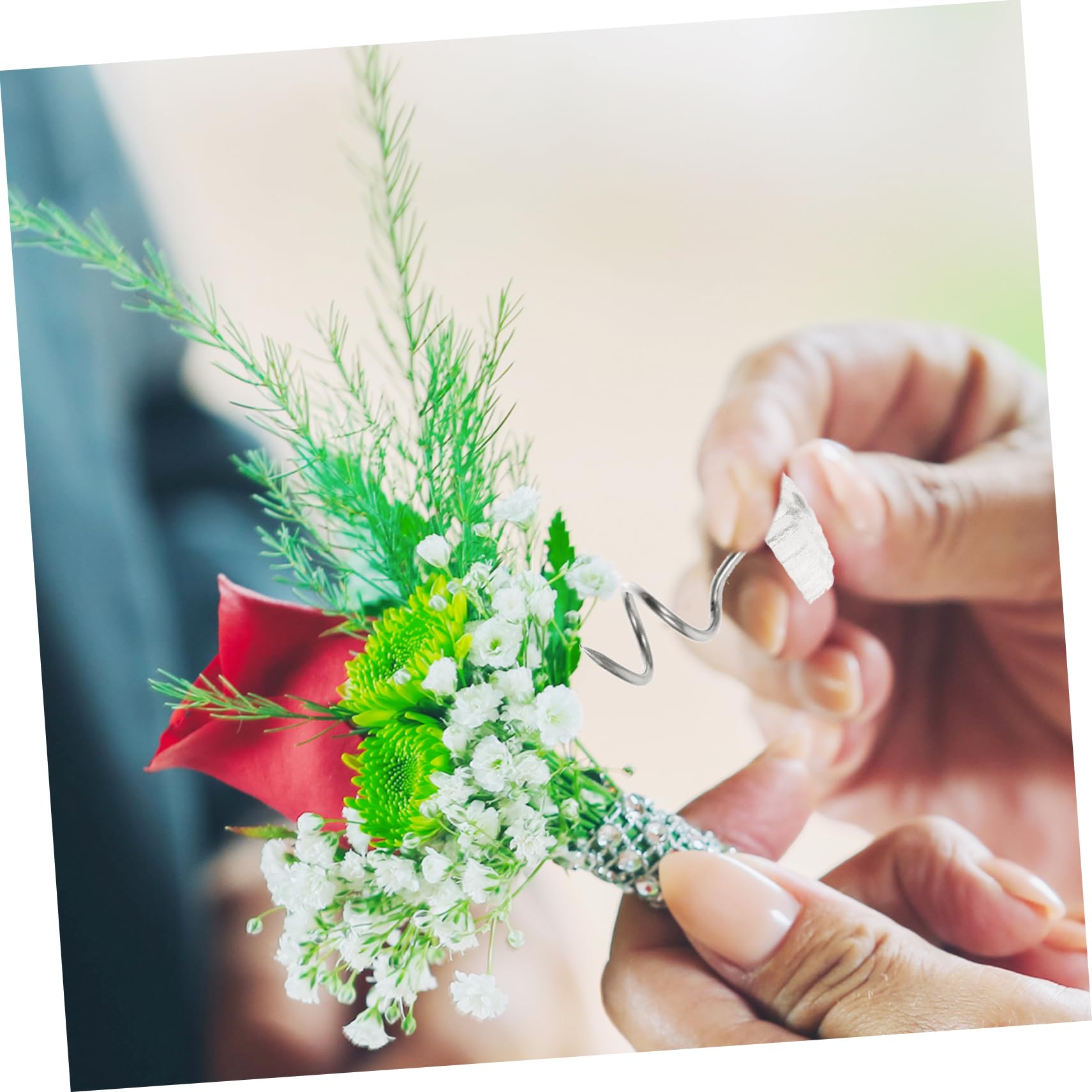 Lurrose 600pezzi Spilli Spirale Trasparenti Per Cucito e Decorazioni Artigianali Perfetti Per Bouquet Sposa e Corsage Facili Da Riporre e Trasportare