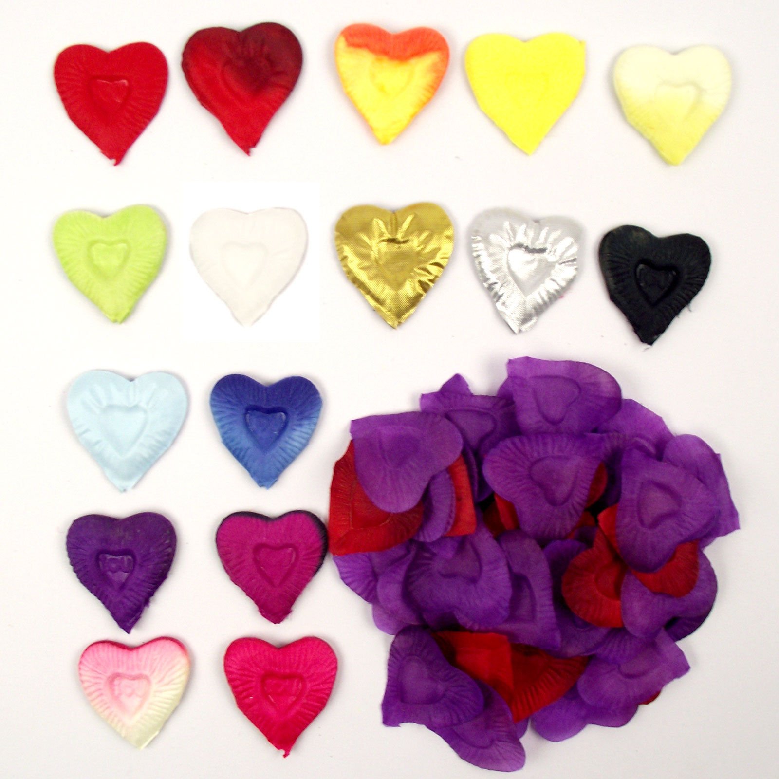 Meena Supplies 100x HEART SHAPE Rose Flower Petals! Artificial Wedding Table Throwing Confetti (Silver)