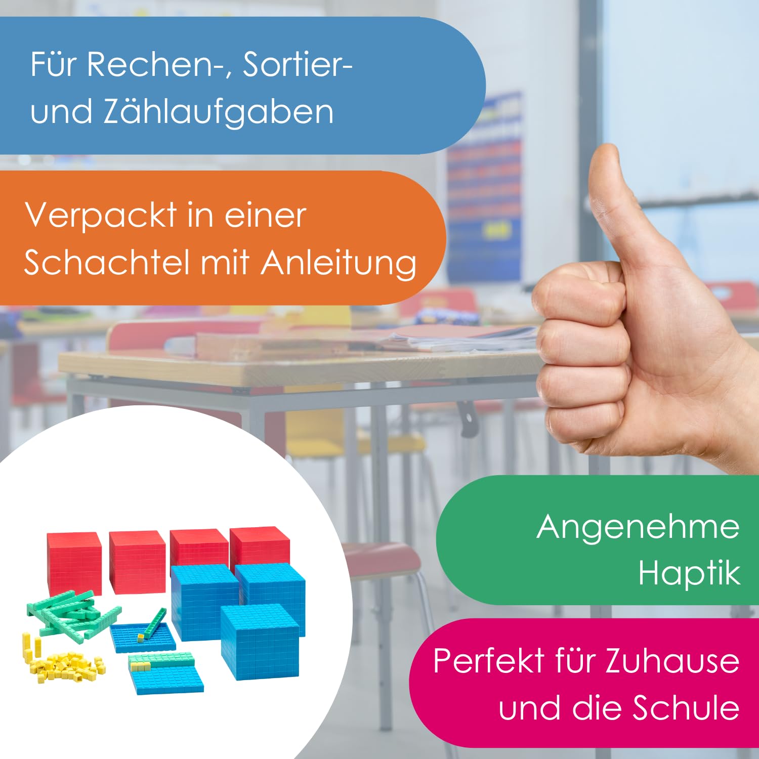 WISSNER® RE-Plastic Dienes Dezimal-Rechenmaterial (184 Teile)