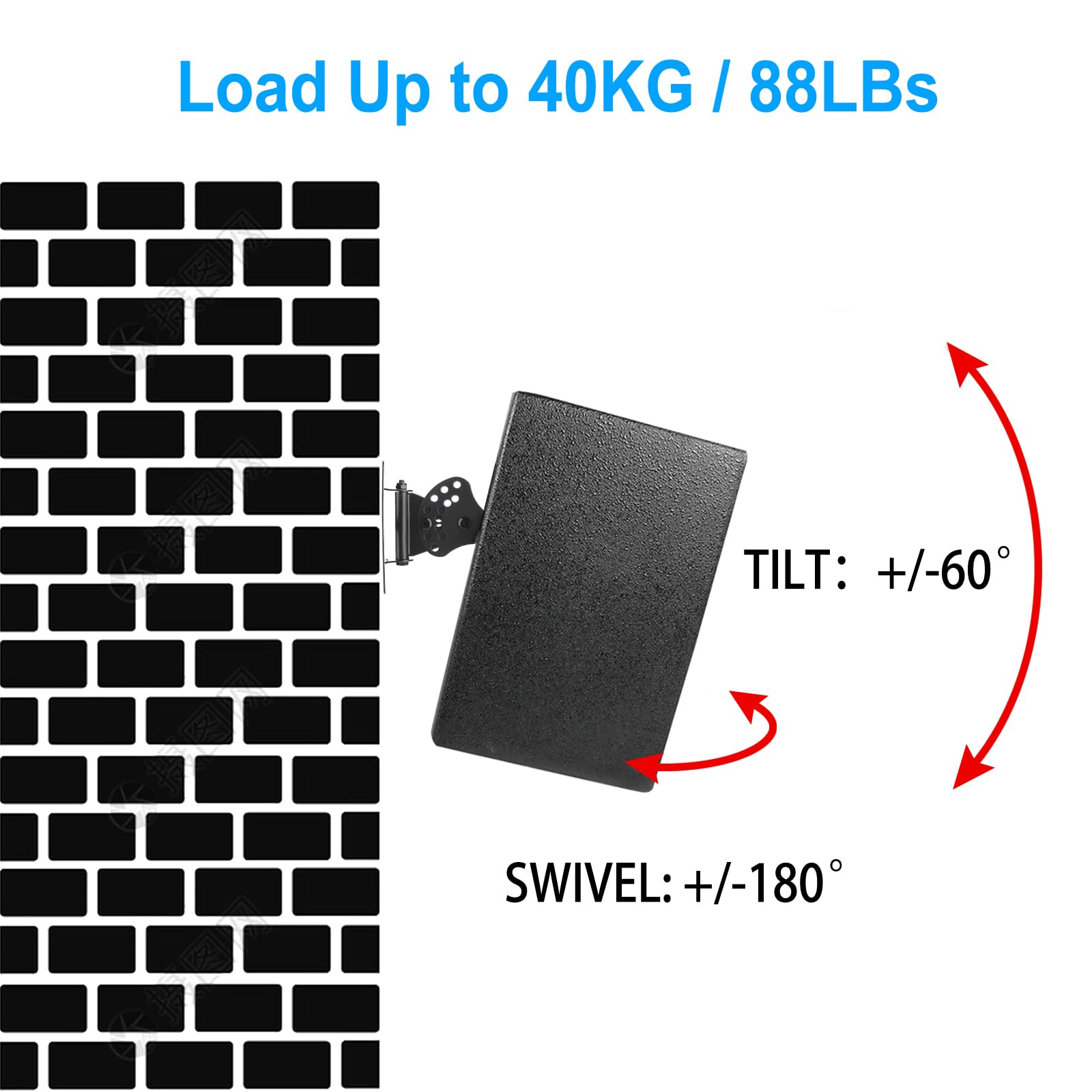 Soportes de pared para altavoces resistentes, soportes giratorios de 180 ° para altavoces, soporte de sistema de sonido envolvente grande para el hogar, soportes de pared universales para