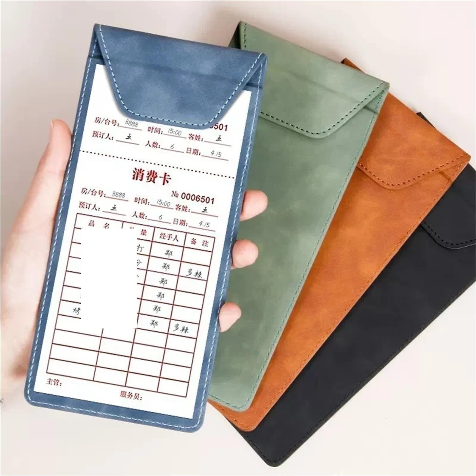 Blocco note A6 for menu ristorante Blocco note magnetico in pelle PU(Color-03)