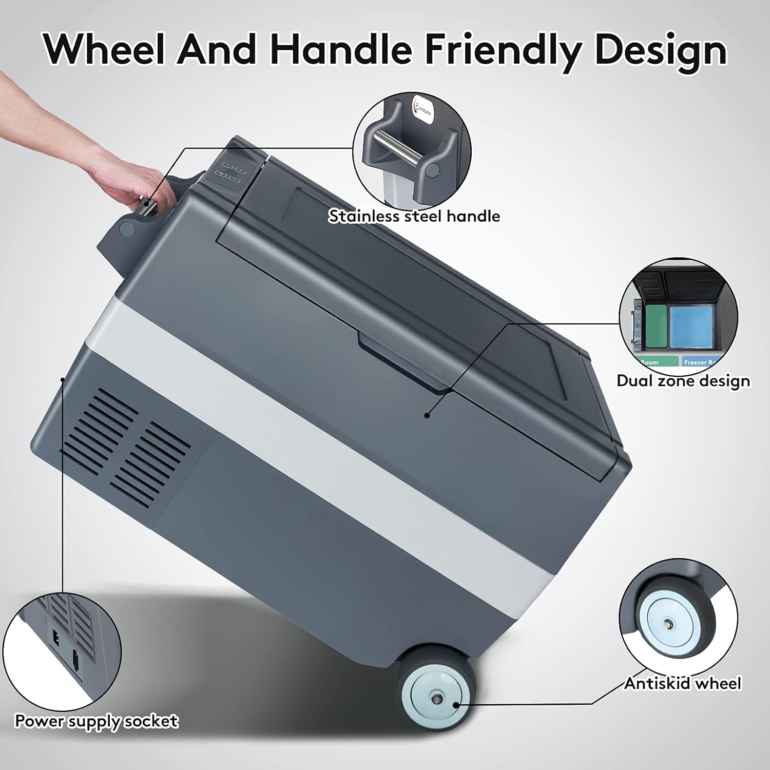 Buy J.Polaris 12V Refrigerator, 45L Car Refrigerator, RV Refrigerator