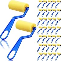 Vista 1 de Tenceur Rodillos de pintura de espuma de 3 pulgadas, rodillo de esponja pequeña con mango de plástico para jóvenes artistas, niños, suministros