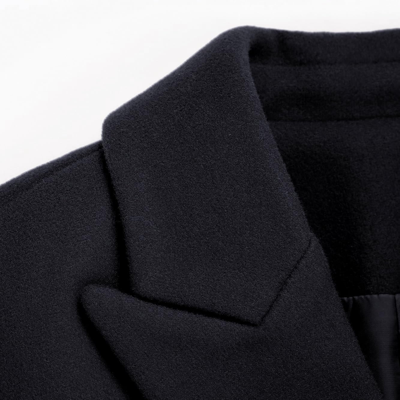 Donna Autunno Inverno Cappotti di Lana Doppio Petto Midi Peacoat Trench Cappotti