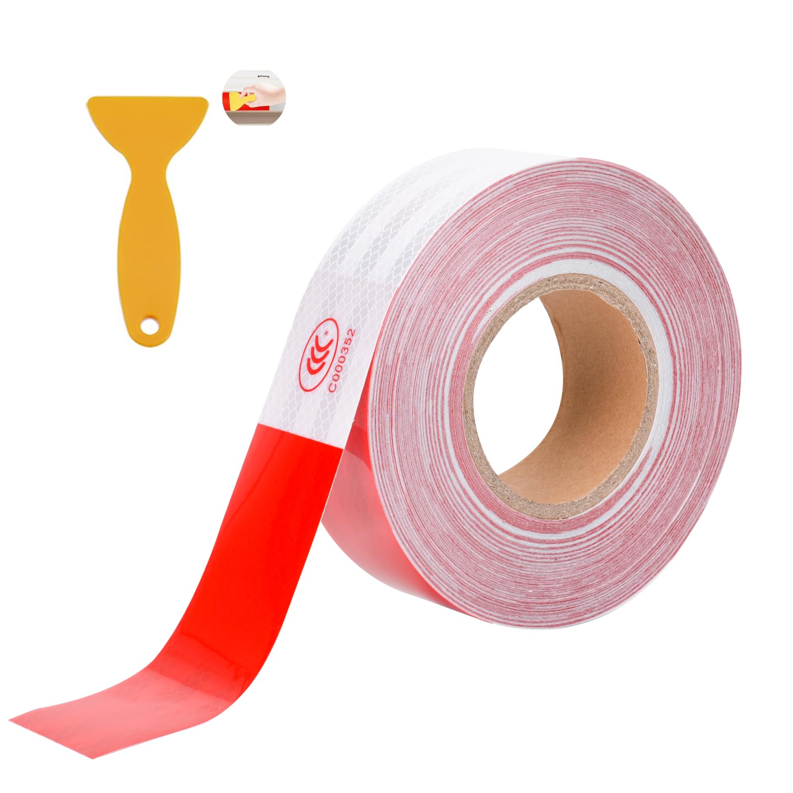 DOT Reflective Tape for Trailers - 2" x 150' Red & White DOT-C2 Approved Reflective Tape Outdoor Waterproof, High Visibility 3m Trailer Reflector Tape