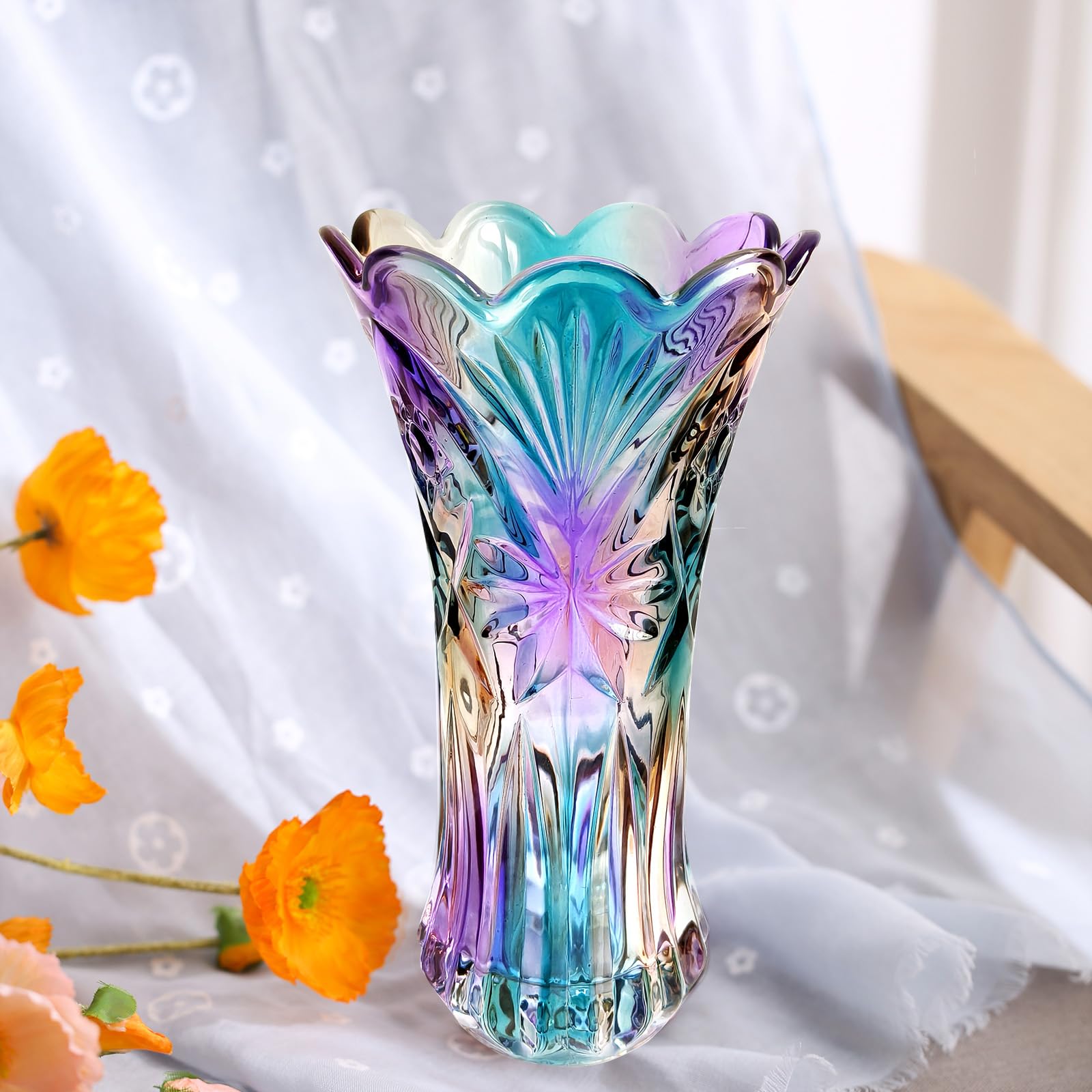 Vaso di vetro colorato trasparente circolare contenore di vetro roccioso terrario composizione floreale accessori decorazione della casa  15