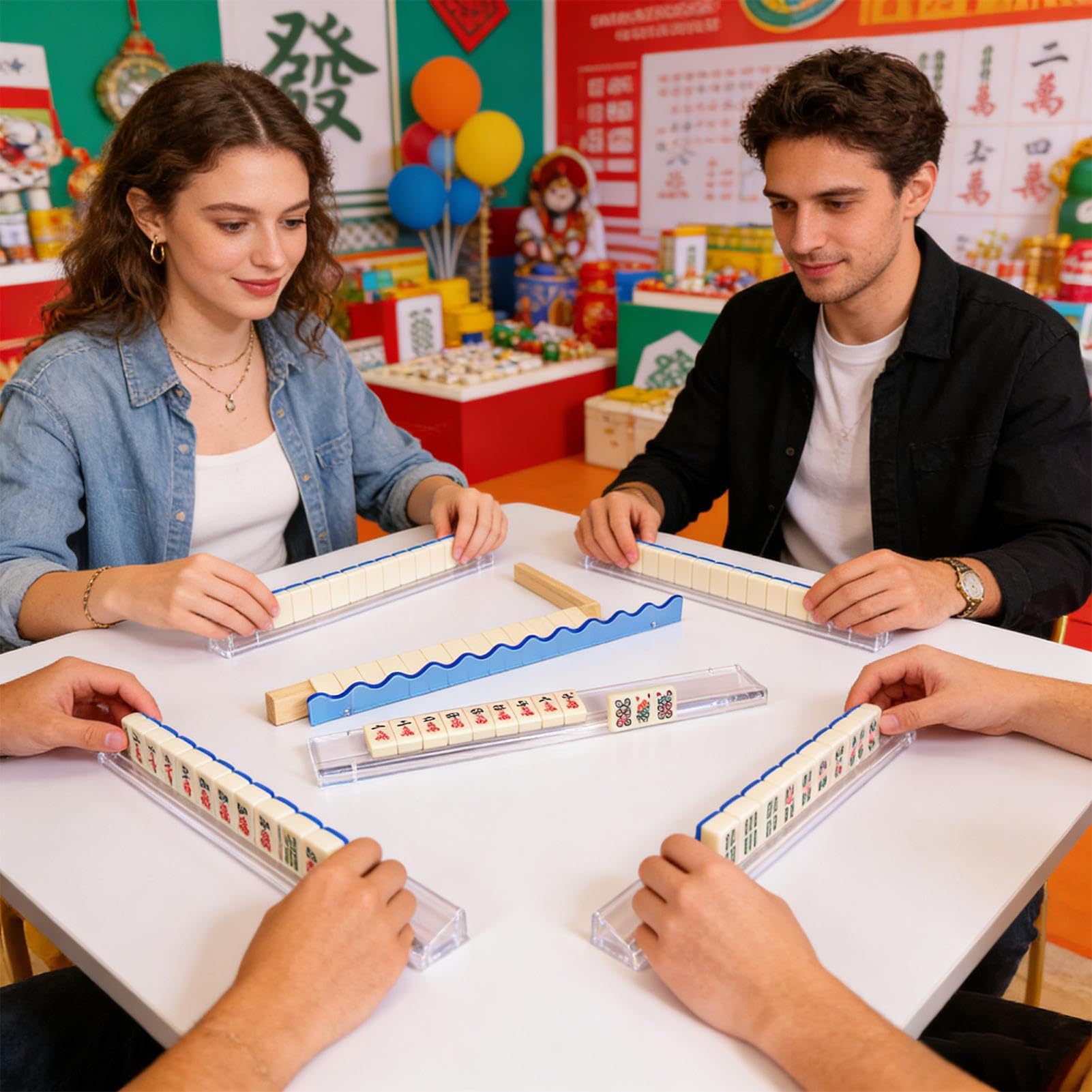 Rangement pour Mahjong Accessoires Transparents Pour Salle De