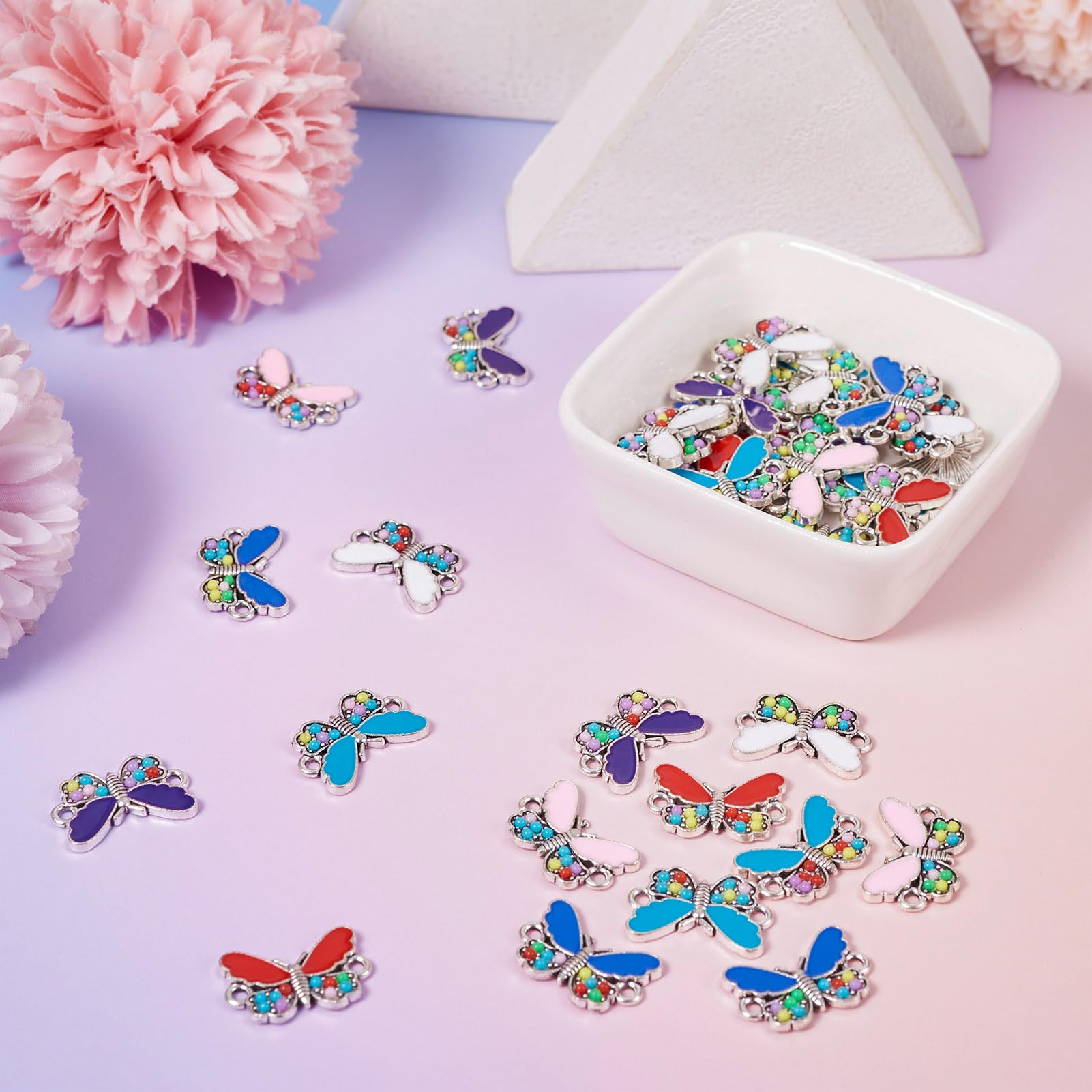 Spritewelry 36Pcs Butterfly Alloy Enamel Connector Charms Link Pendants for DIY Earrings Bracelets Necklace Jewelry Making - Image 4