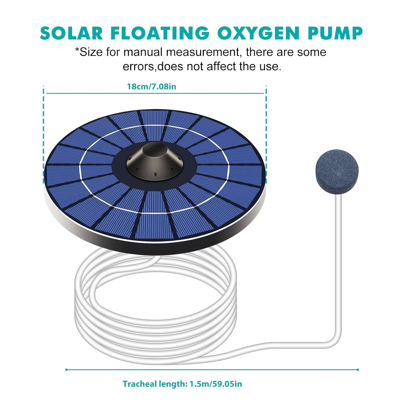 Porfoyo Solar Power - Aireador de oxígeno para estanques, bomba de oxígeno con batería de 2200 mAh, para acuarios, terrazas y estanques