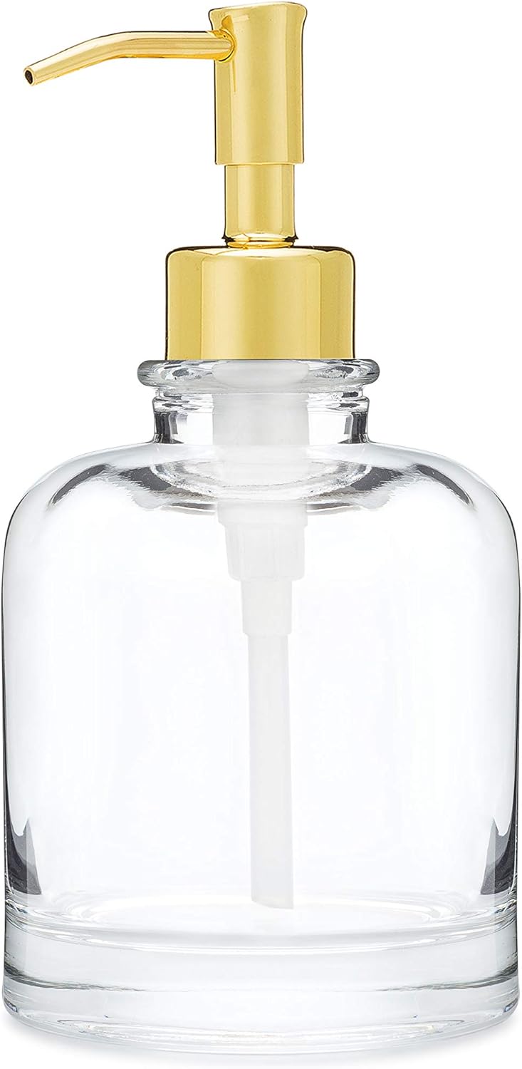 Rail19 Derby Soap Dispenser with Metal Pump - Liquid Hand Soap & Lotion for Kitchen and Bathroom, 10oz (Cali Chrome)