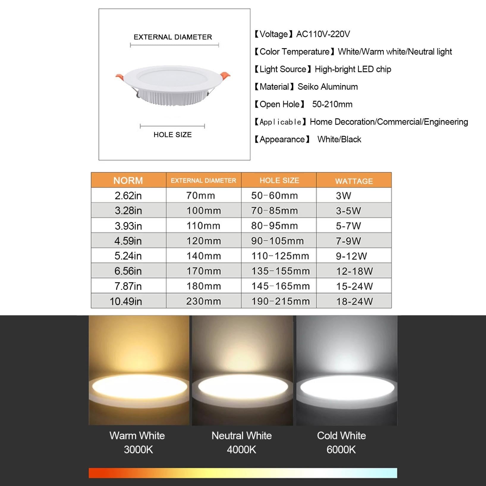 Lampa sufitowa wpuszczana LED, biała, ultracienka, aluminiowa, panelowa