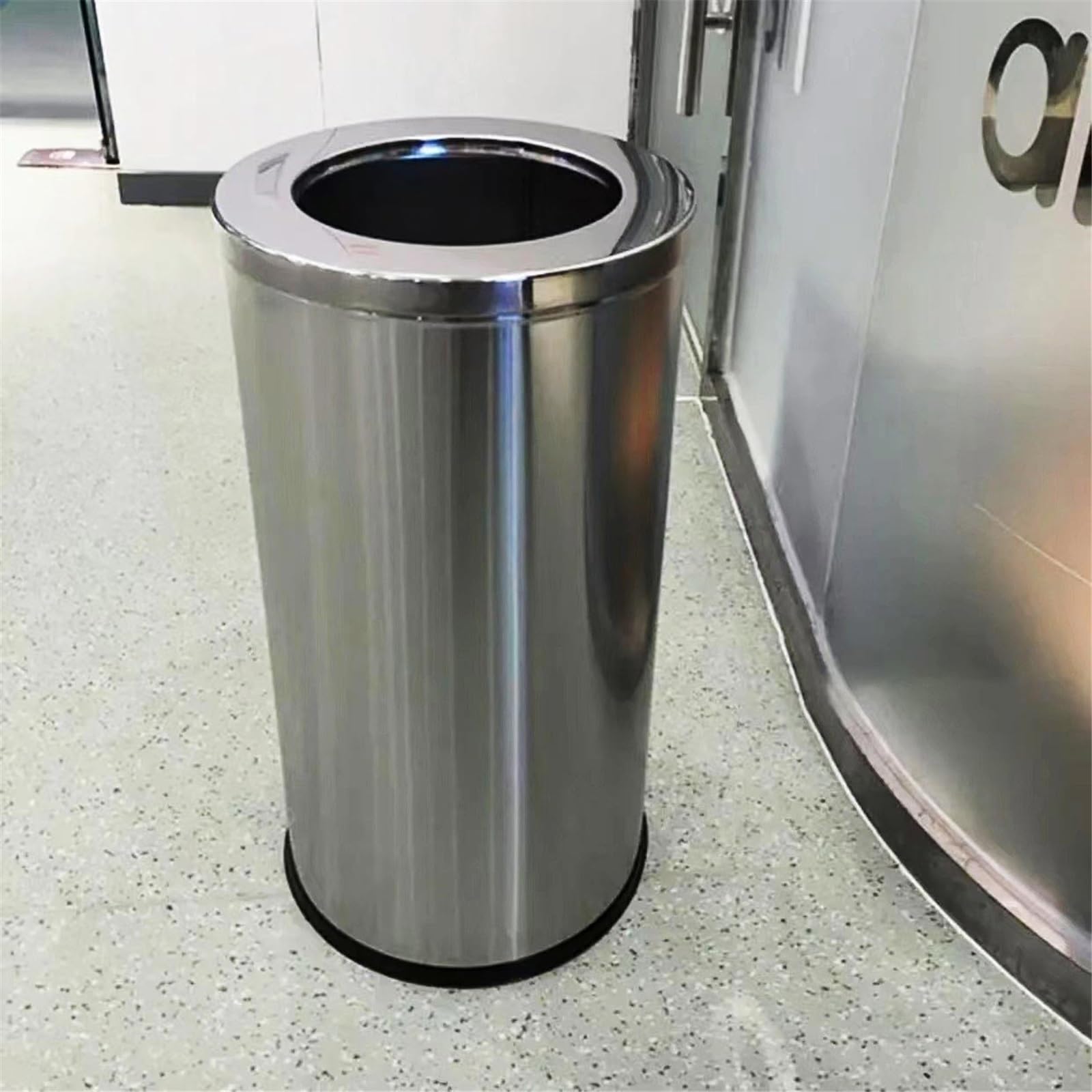 Cubo de basura y residuos para interiores de cocin Baño Con Bote De Basura Tapa Abierta Dormitorio Sala Estar bote de basura(Negro,Grande)