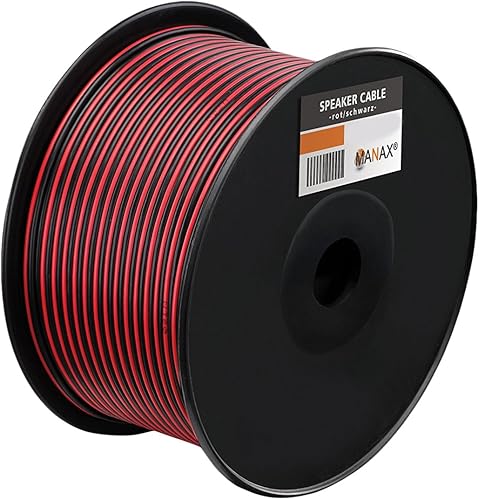 Manax SC2075RB-100 Lautpsrecherkabel 2x0 75 mmA CCA Boxenkabel Audiokabel Spule 100 rot schwarz Manax SC2075RB-100 Lautpsrecherkabel 2x0 75 mmA CCA Boxenkabel Audiokabel Spule 100 rot schwarz