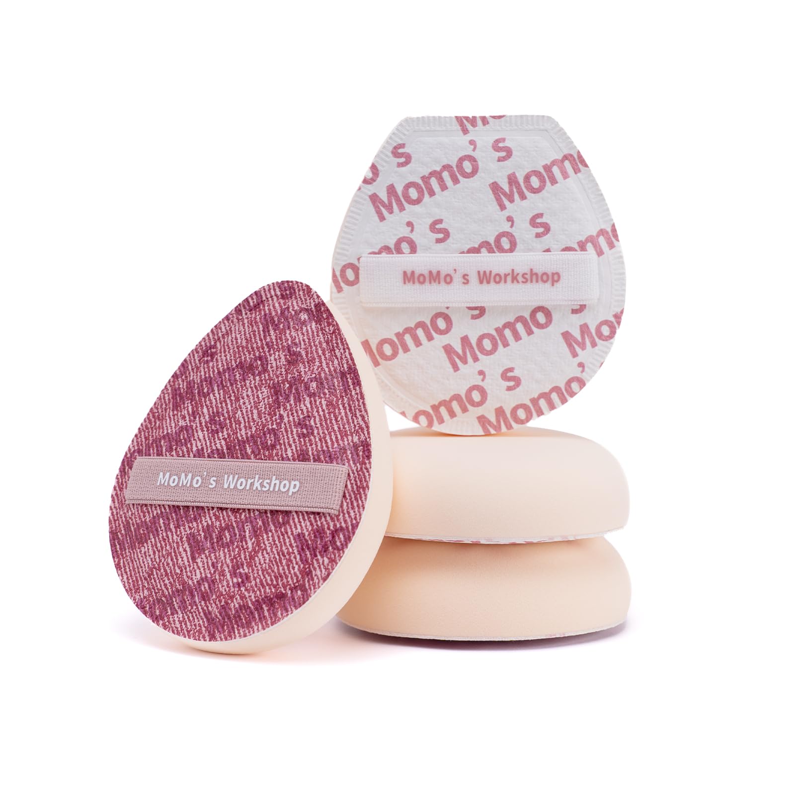 Momo's Workshop 2pcs Powder Puff, Makeup Sponge for Liquid Foundation Ultra Soft Face Powder Puff, Hypoallergenic