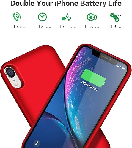 Miniatura 9 de Funda de batería para iPhone XR, funda de carga portátil de 6800 mAh para iPhone XR, batería externa recargable, batería externa, funda protectora