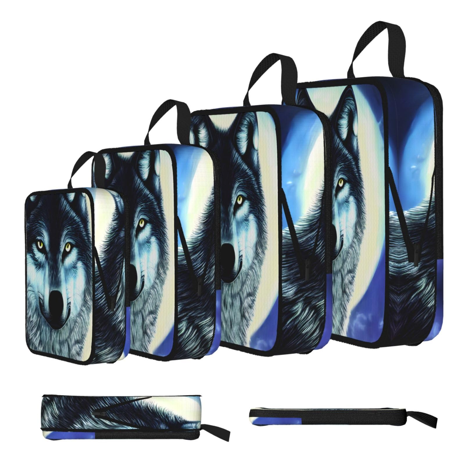 wolf under moon Compression Packing Cubes 4 Piece Set