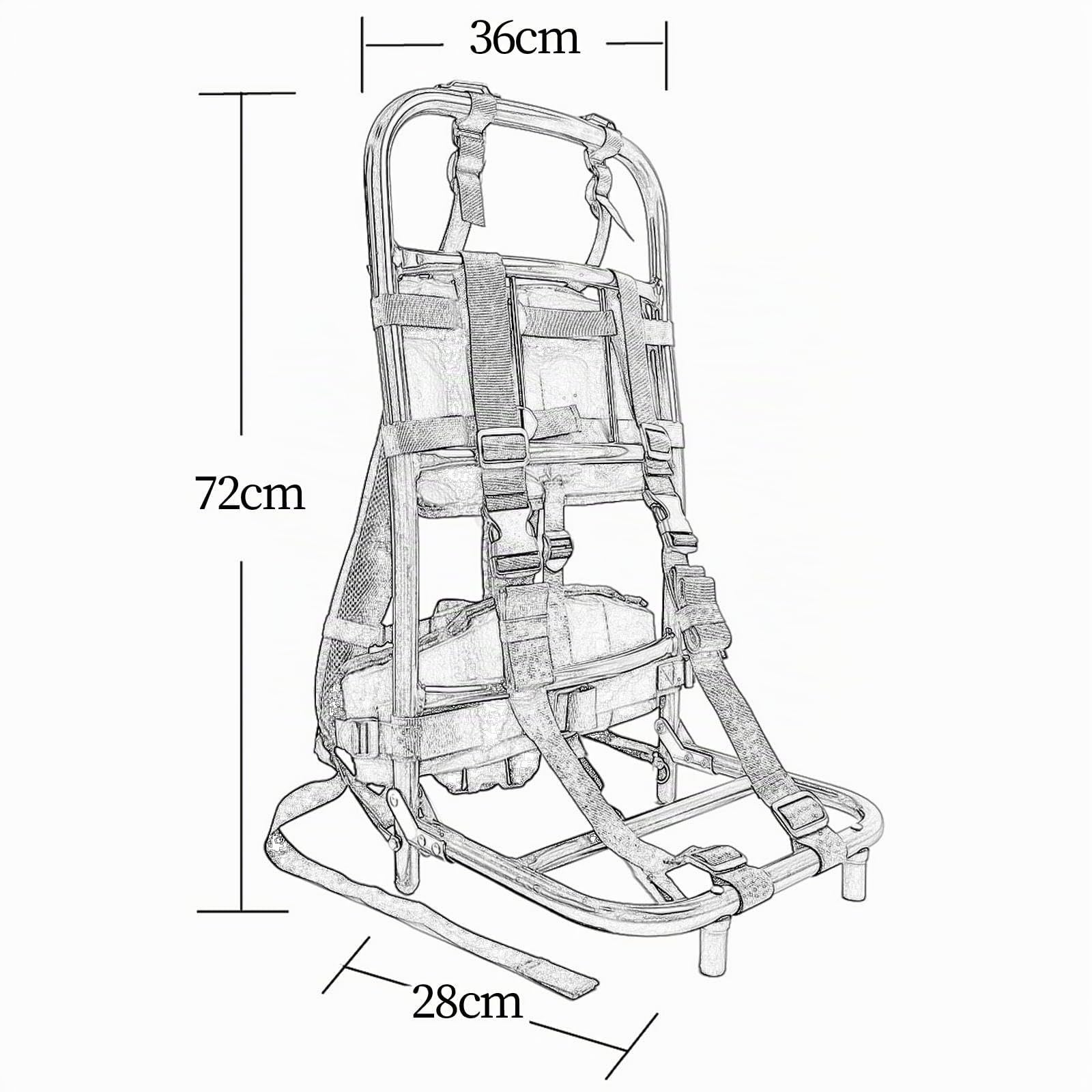 Harilla Estructura de Mochila de Transporte de 60 Kg, Estructura de Bolsa Plegada, Mochila de Nailon Resistente Hecha de Aleación de Aluminio de Primera Calid, Caqui