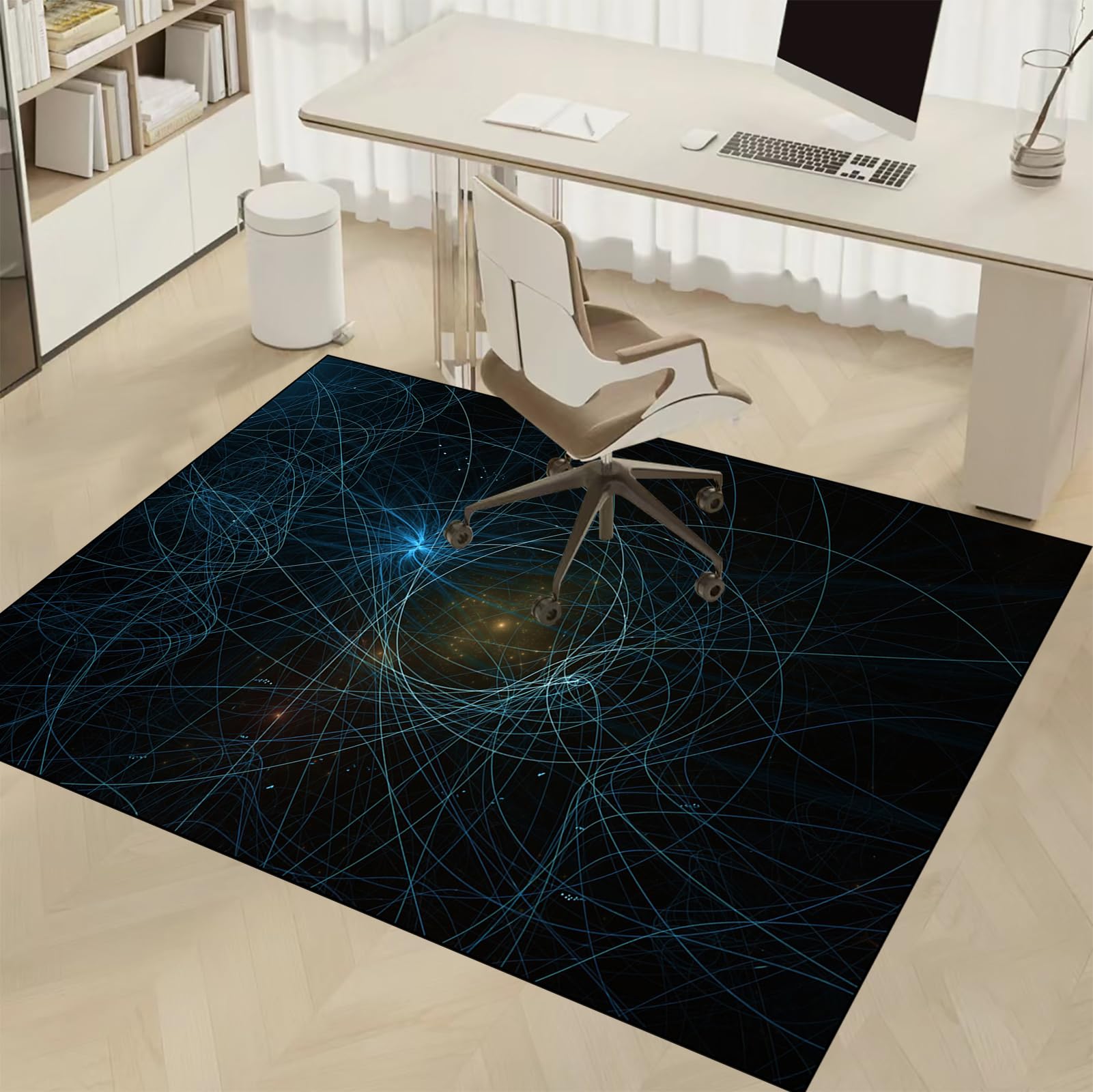 Mata pod fotel gamingowy na podłogę dywanową, krzesło biurkowe, mata ochronna na podłogę, mata podłogowa na dywan, ochraniacz podłogi na krzesło rolowane, 130 x 160 cm, dywan gamingowy na twardą