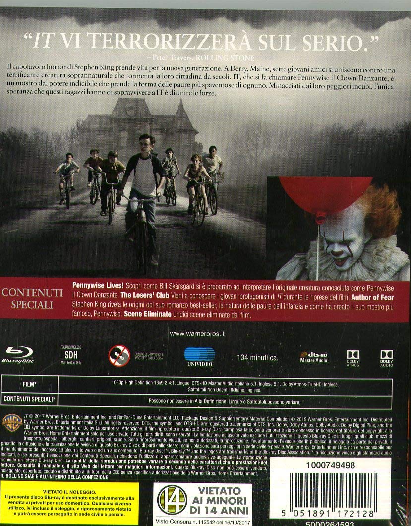 It (2017) - WARNER BROS. HORROR MANIACS (Blu Ray)