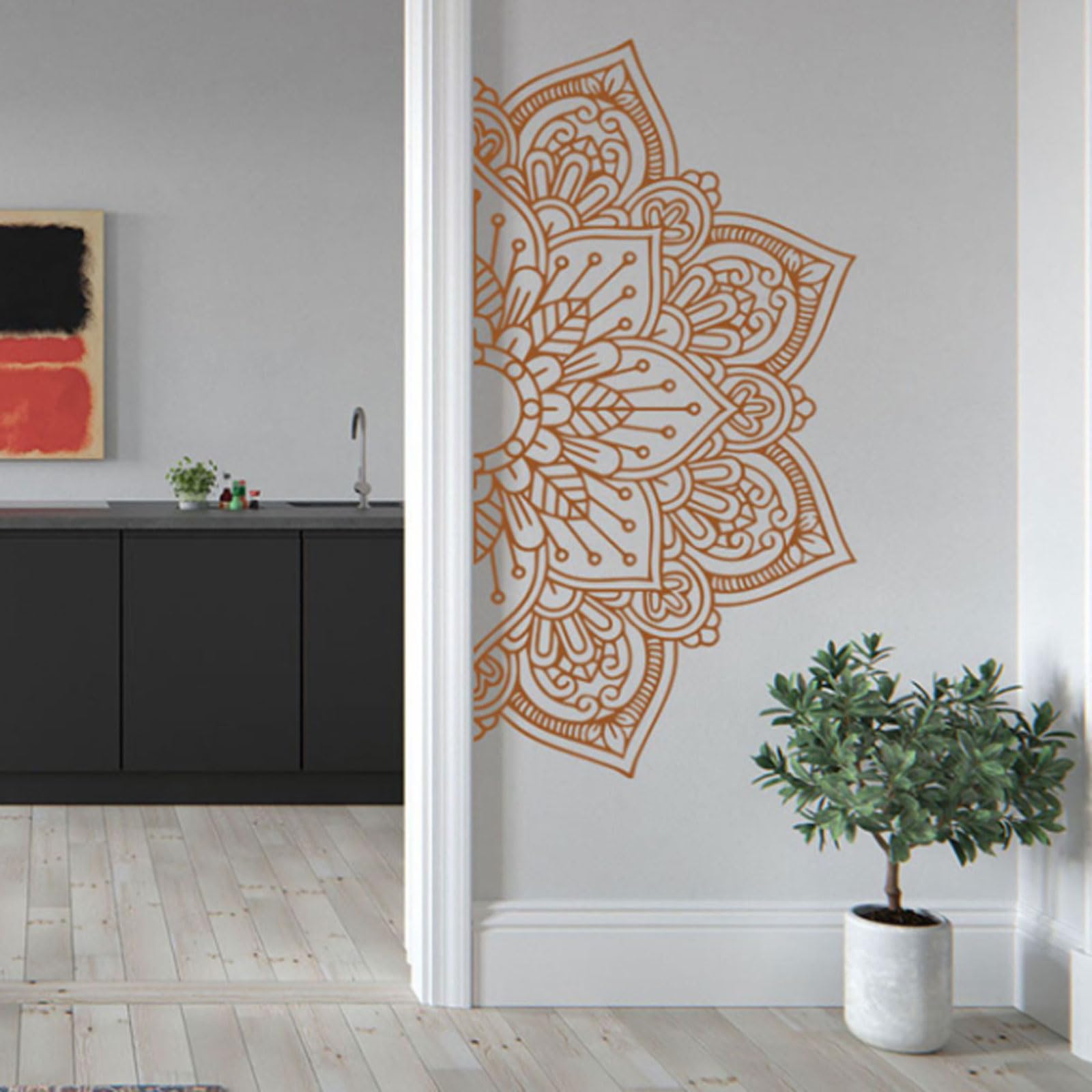 Creative Half Flower Wall Adesivo Yoga Studio Sticker Yoga Classro Decorazione della Porta di Buccia e pareti del Bastone Decali per pareti Adesivi da Parete