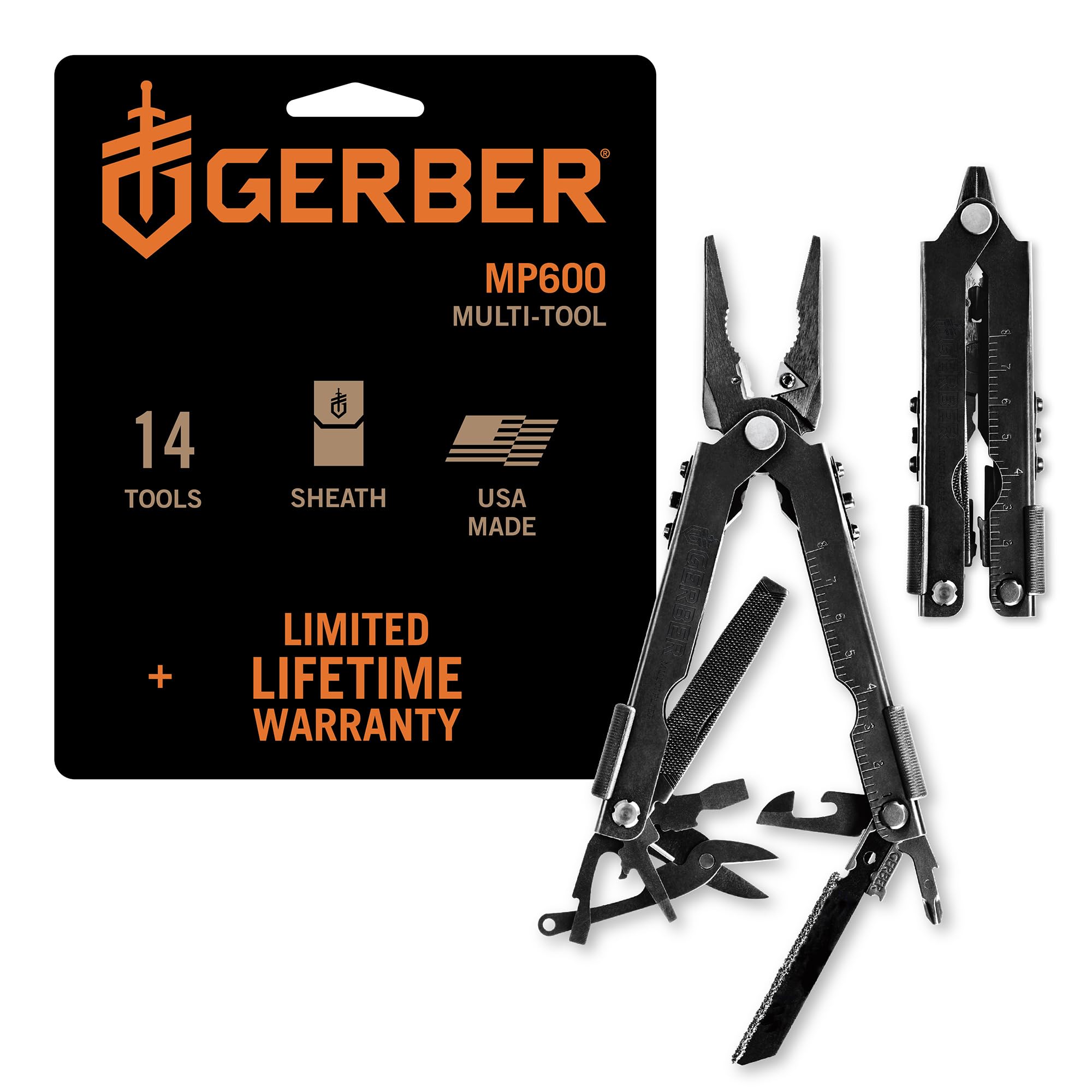 Gerber mp600 multi-plier, needle nose, bladeless, black [30-000952]