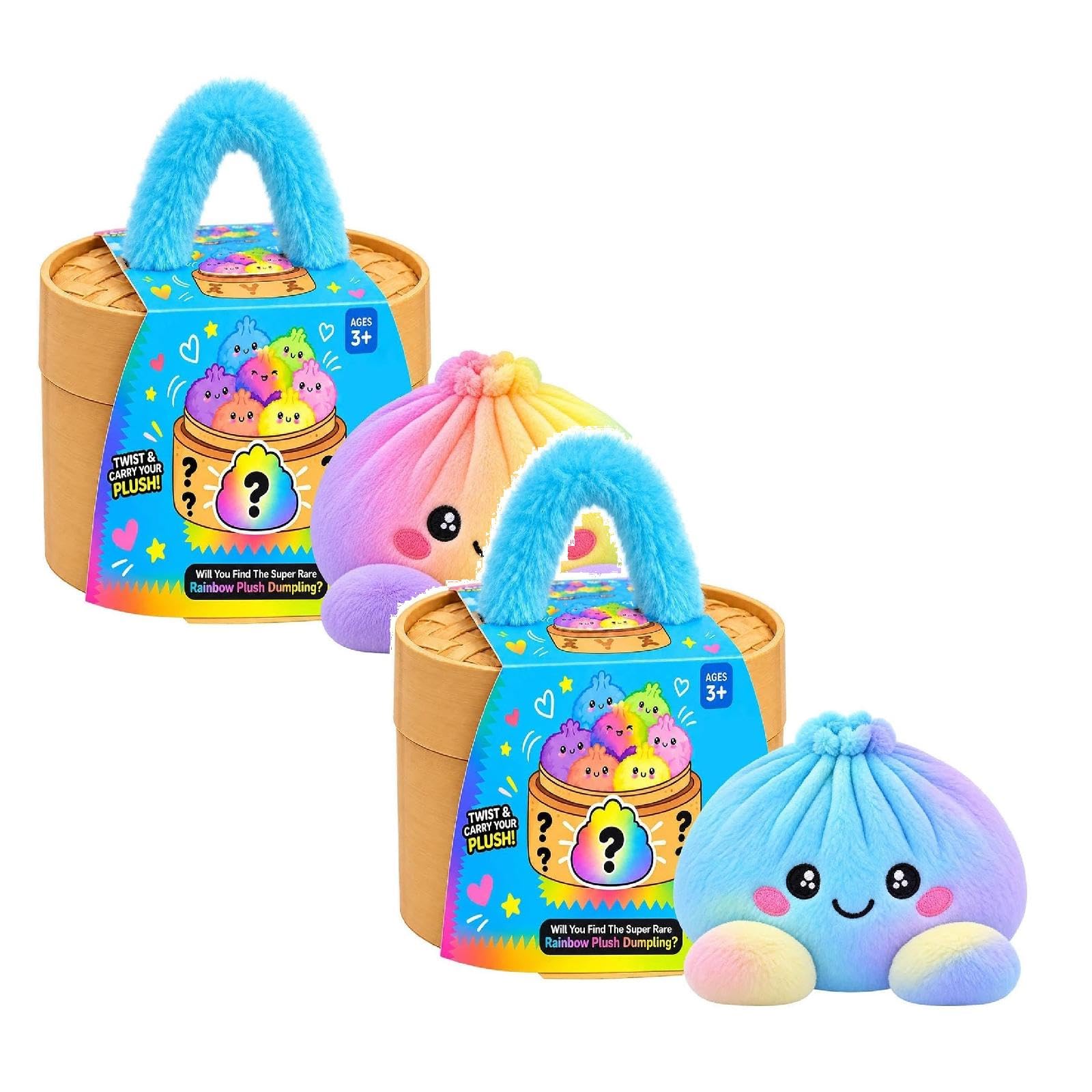 2PC Plush Dumpling Squishy Mystery Bao Bun with Steamer Blind，dumpling-H — image 1
