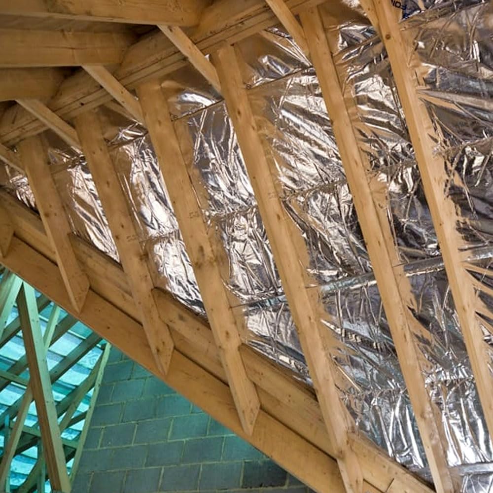 Aislante Térmico Reflexivo Multicapa Aluminio 100% (19 capas) Barrera de Vapor. Aislamiento térmico y acústico de viviendas, tejados, buhardilla, trasteros, sótanos