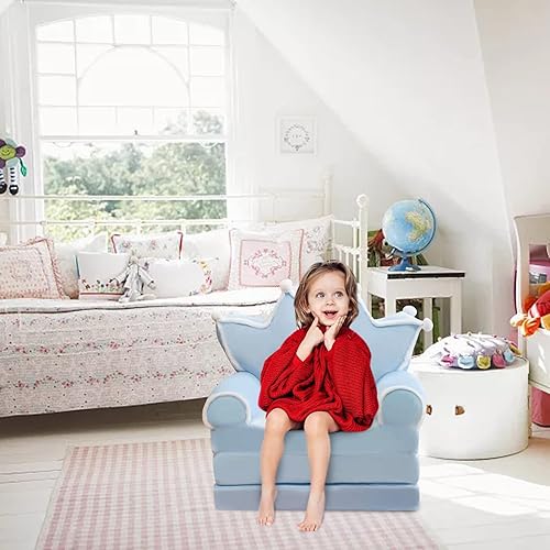 Miniatura 4 de Gcxzwyb Sofá plegable de felpa para niños respaldo 2 en 1 sofá plegable para niños bonito sofá perezoso de dibujos animados para niños sofá cama con