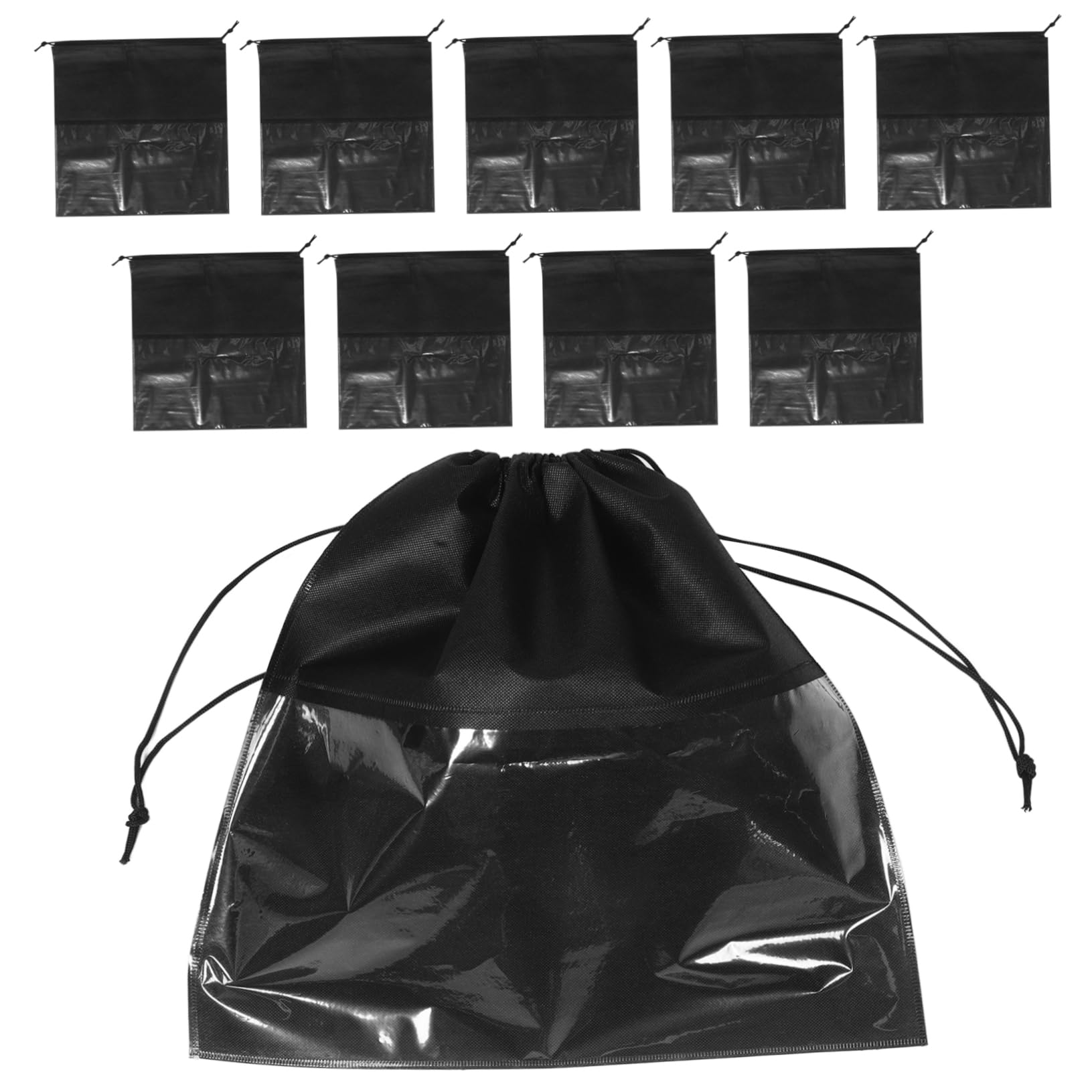 POPETPOP 10 pezzi Sacchetti Scarpe con Coulisse e Finestra Trasparente Organizer Antipolvere Non per Viaggi e