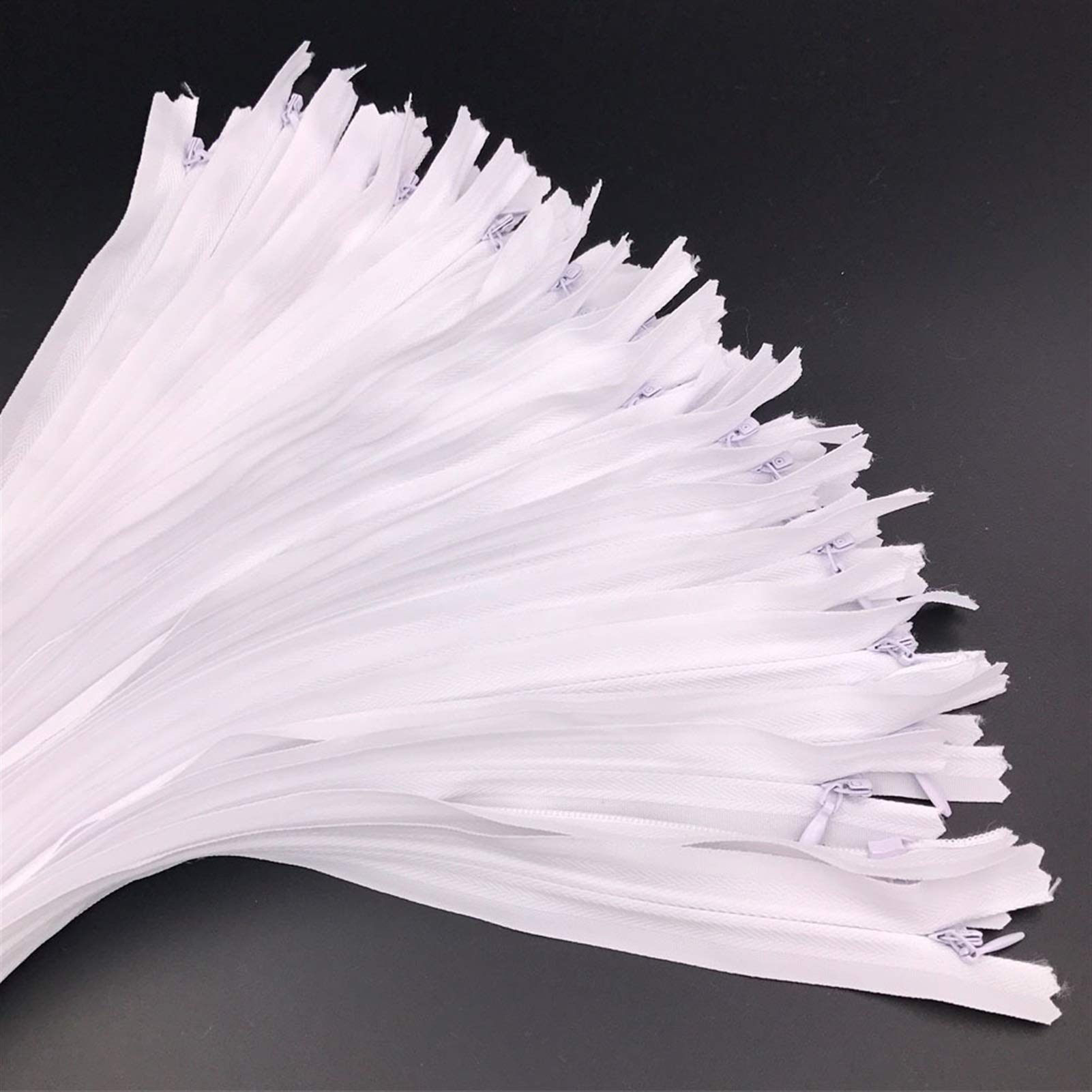 CFFQDQUANB Zipper for Bags, Zippers 20pcs #3 Invisible Zipper,Sewing Accessory Zippers,(White 20pcs)