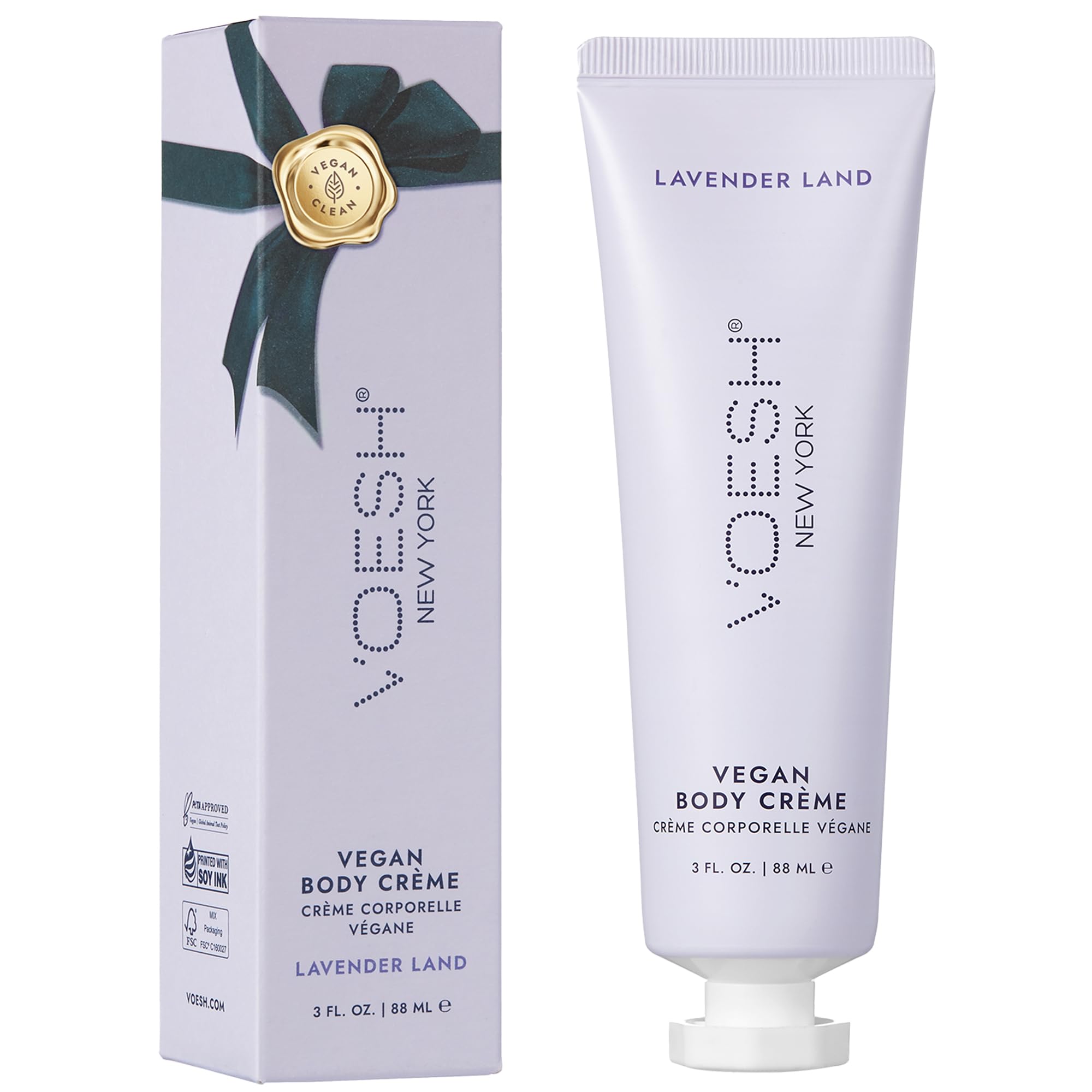 VOESH Velvet Luxe Vegan Hand and Body Lotion in Lavender, 3 oz. - Lavender Scented Body Lotion - Lavender Aromatherapy Lot...